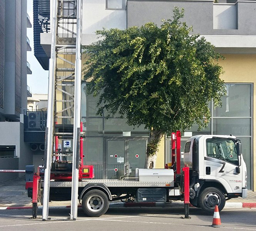 הובלה עם מנוף במרכז